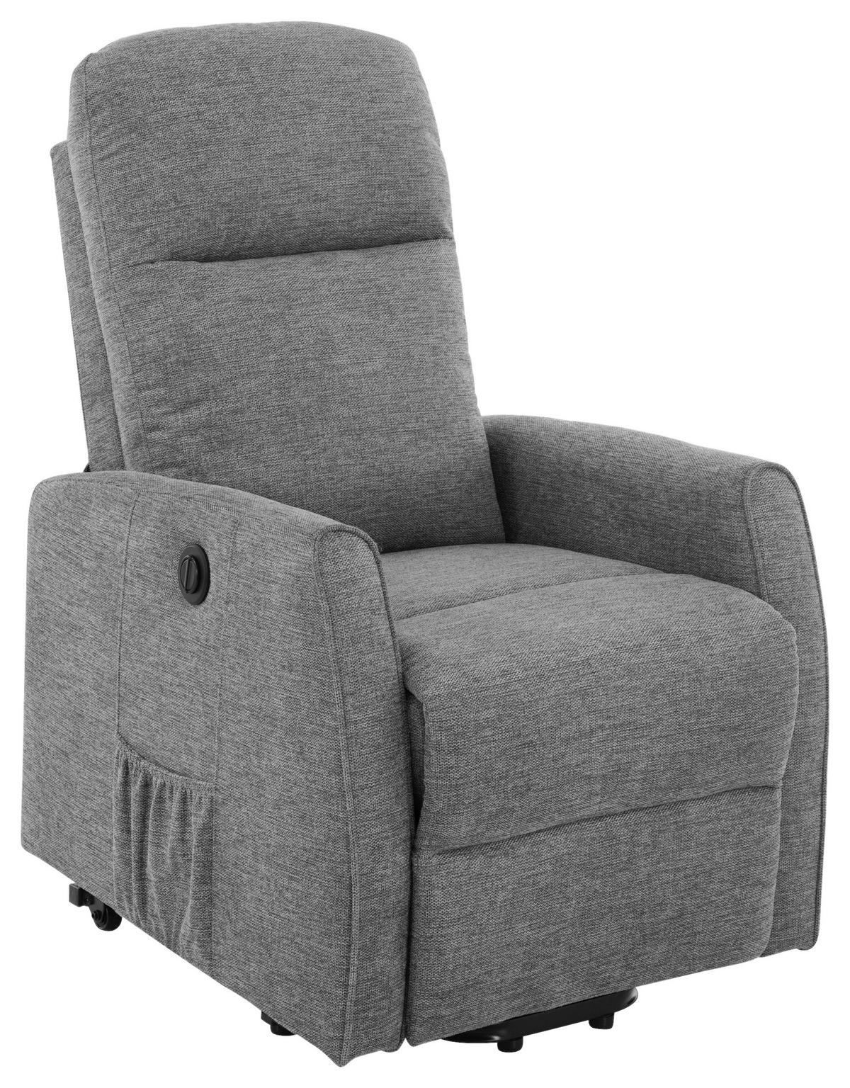 Fernsehsessel Athen Micorfaser Hellgrau, B: 67,5cm - Hellgrau, MODERN, Holz/Textil (67.5/107/88.5cm)