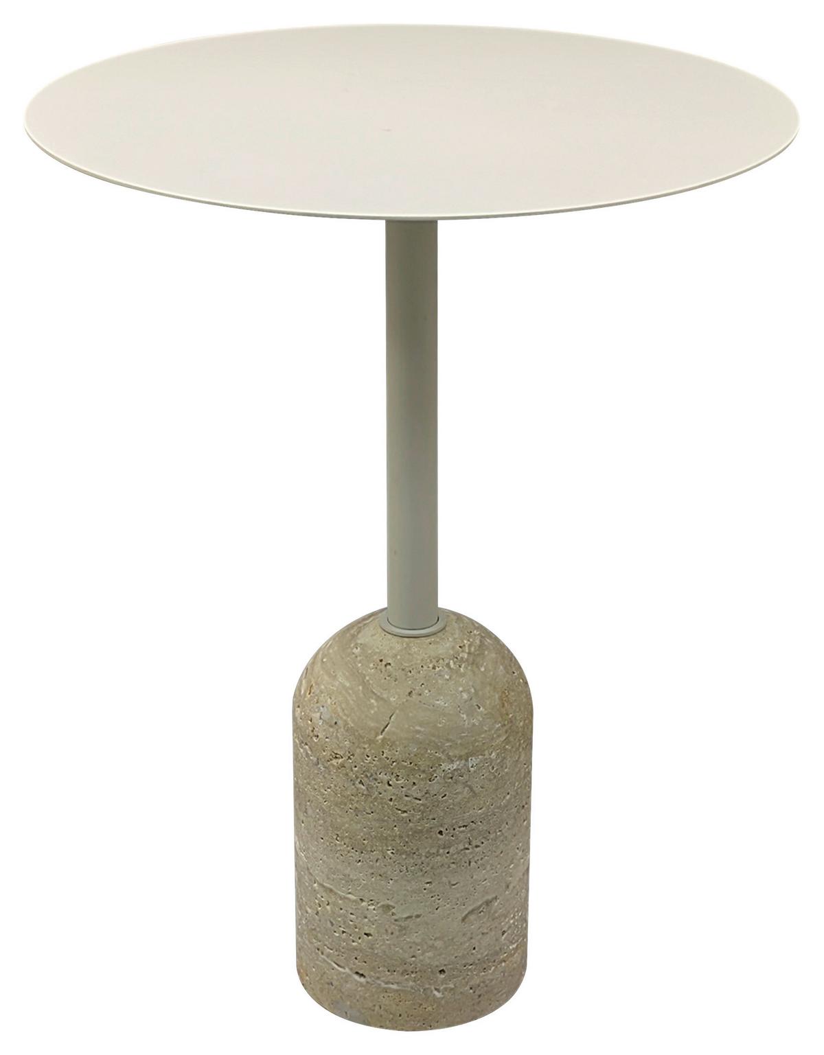 Beistelltisch Treviso Hellgrau - Hellgrau/Grau, Design, Stein/Metall (35/47/35cm) - Livetastic