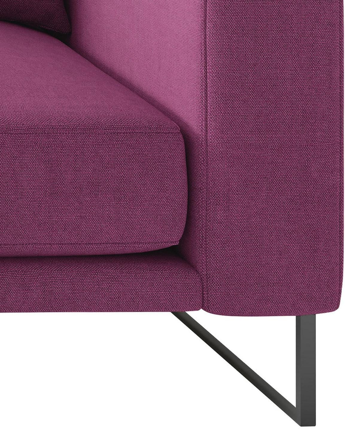 Bigsofa Natalia Magenta S: 150x283 Cm - Magenta/Schwarz, Design, Textil (150/283cm) - Livetastic