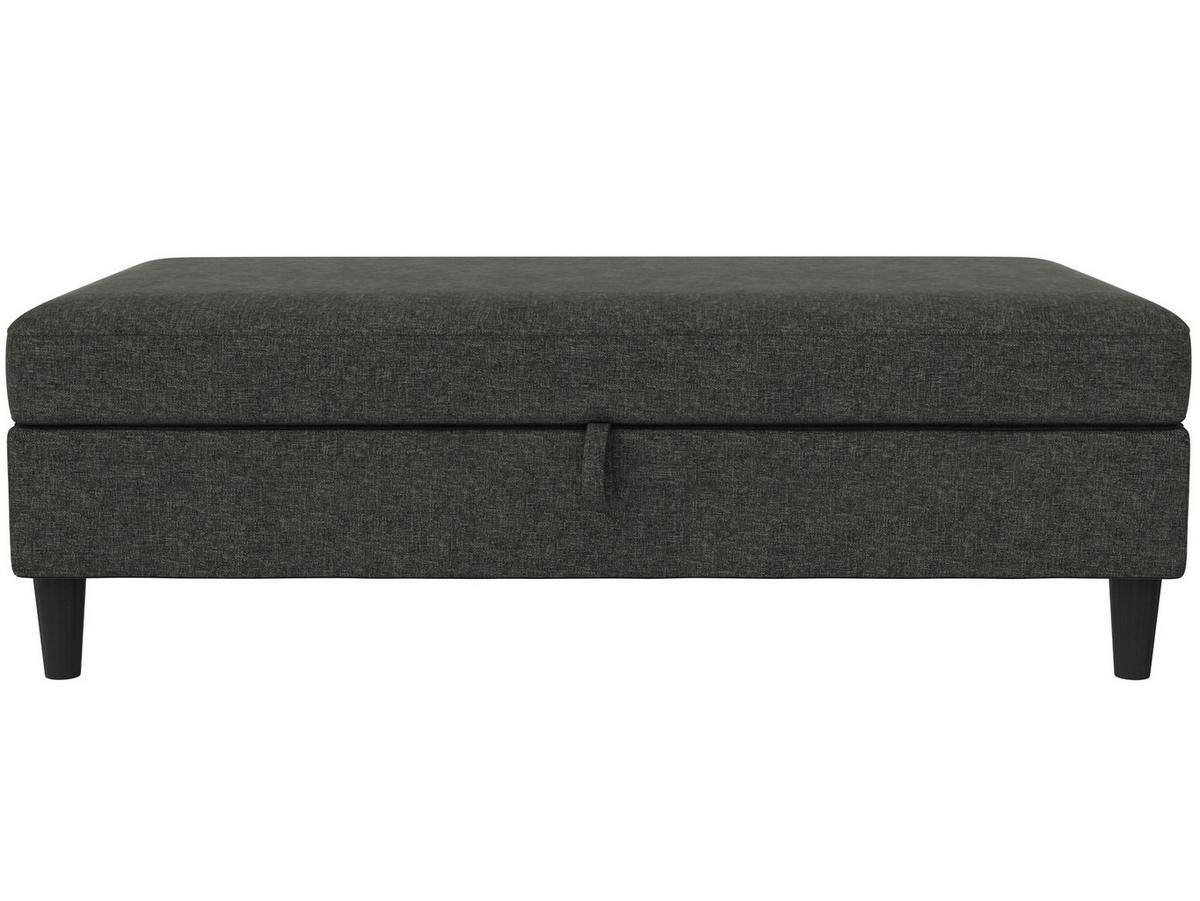 Hocker Hannover Anthrazit, mit Stauraum - Anthrazit/Schwarz, Basics, Textil (130/43/69cm) - Livetastic
