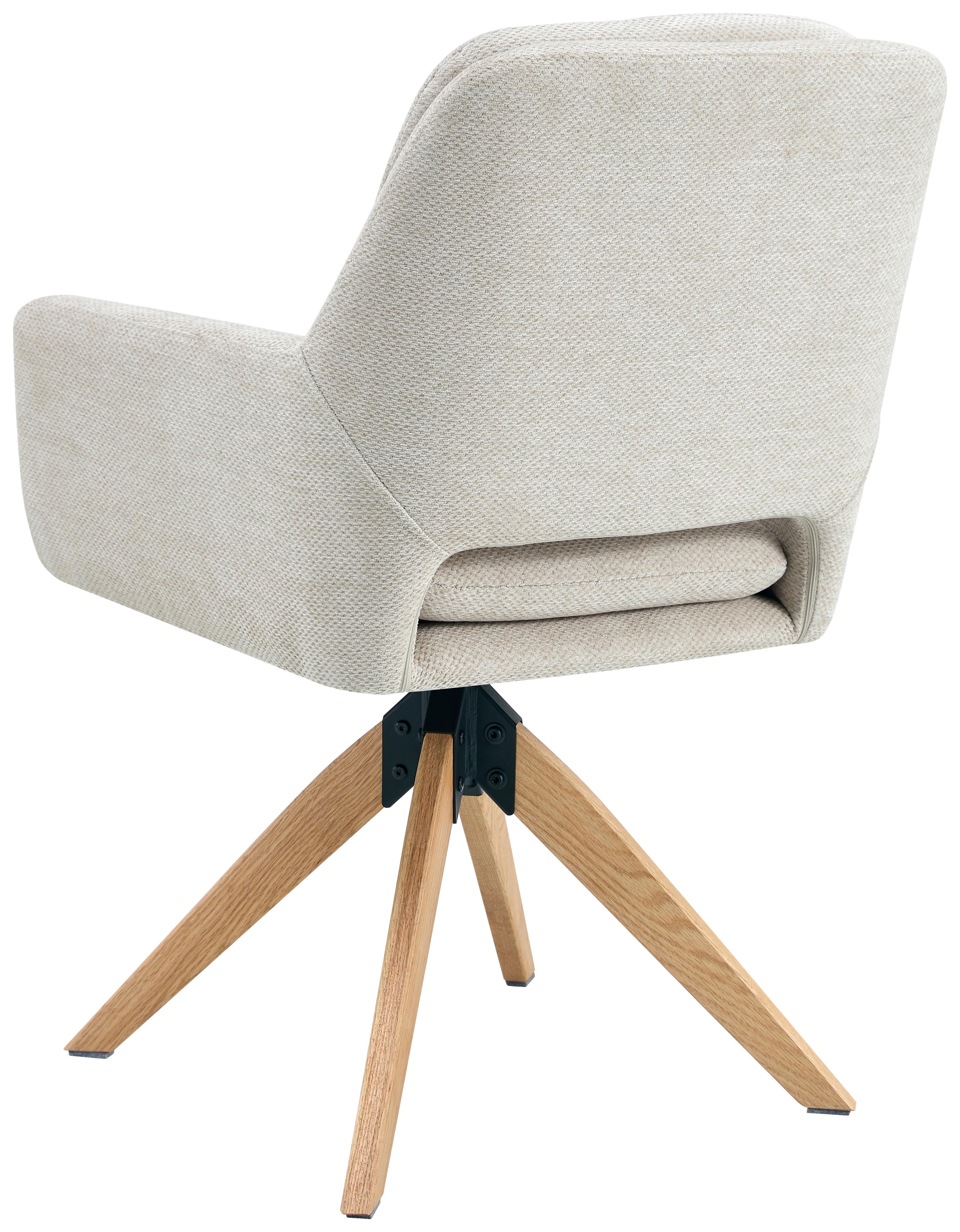 Armlehnstuhl Marley Webstoff Beige, B: 59 Cm - Beige/Naturfarben, KONVENTIONELL, Holz/Textil (59/89/65cm) - Livetastic