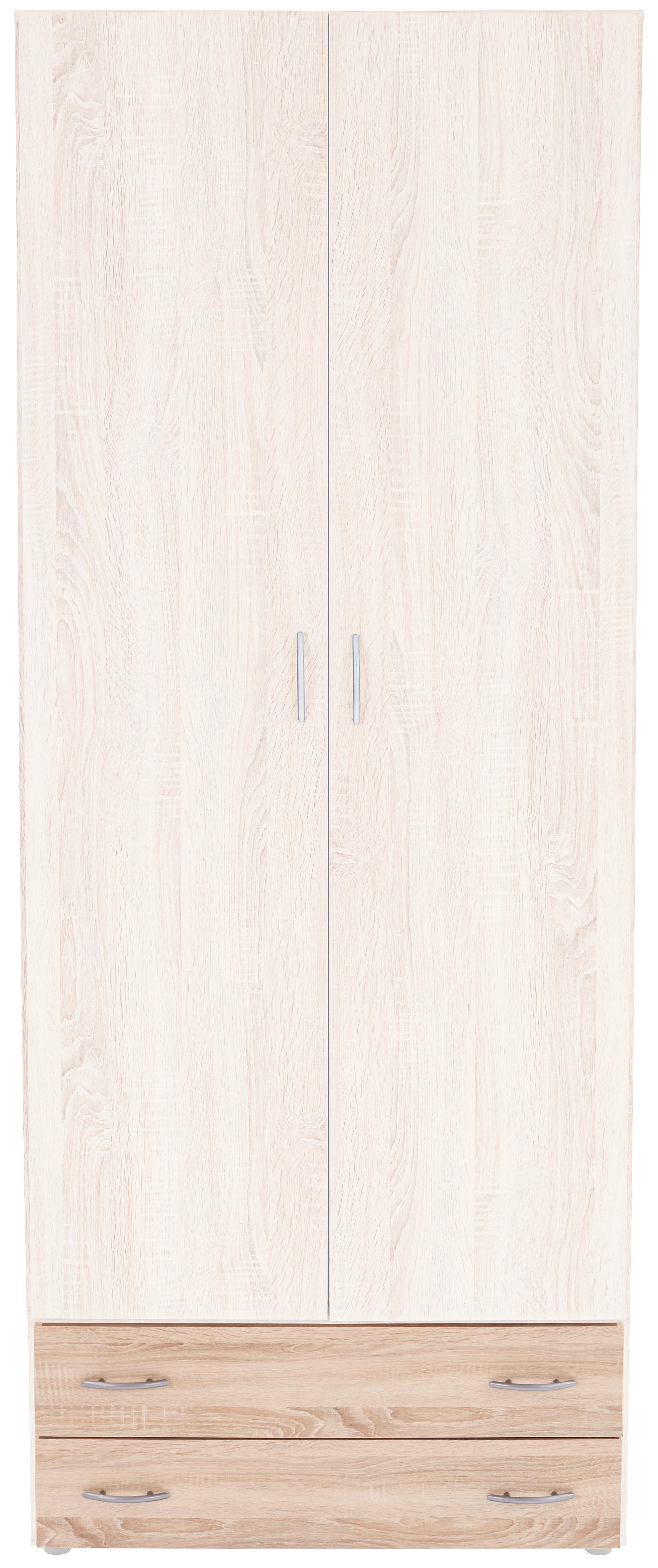 Zásuvka Base 2 - dub sonoma/farby hliníka, Konvenčný, kompozitné drevo/plast (80/33/52cm)