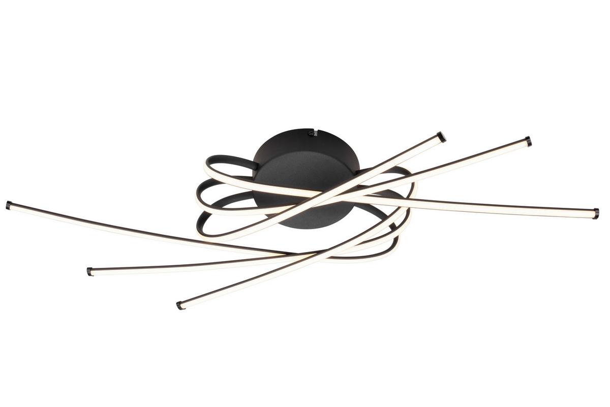 LED-Deckenleuchte Stral - Schwarz, MODERN, Kunststoff/Metall (65,5/31/14cm)