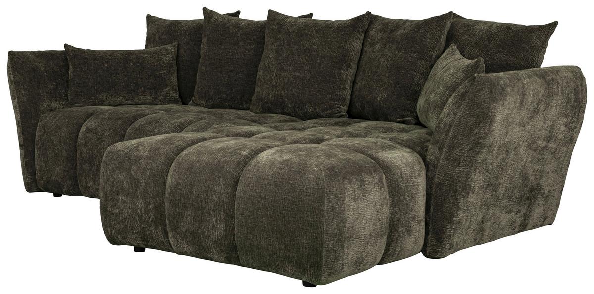 Univerzálna sedačka CAMMELLIO, zelená ženilka, 7 vankúšov - čierna/zelená, Modern, textil (296/189cm) - Mömax