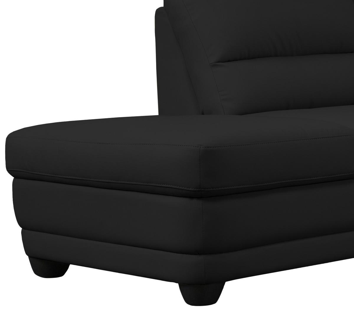 Ecksofa Nebolo Schwarz Lederlook - Schwarz, Design, Textil (225/245cm) - Livetastic