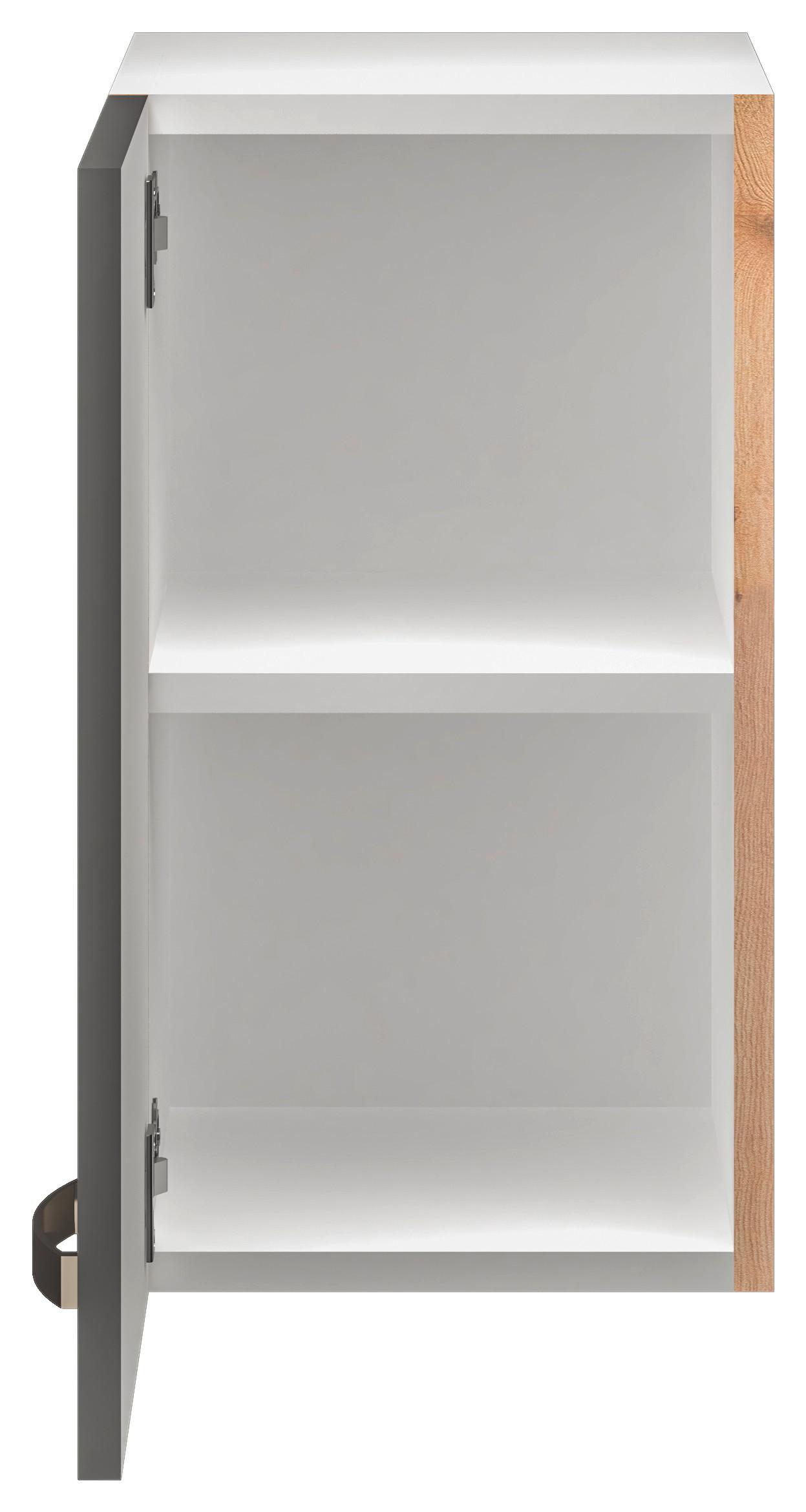 Küchenoberschrank Shadow 30 cm Grau/Eiche Dekor 1 Drehtür - Dunkelgrau/Eiche San Remo, MODERN, Holzwerkstoff (30/54/32cm)