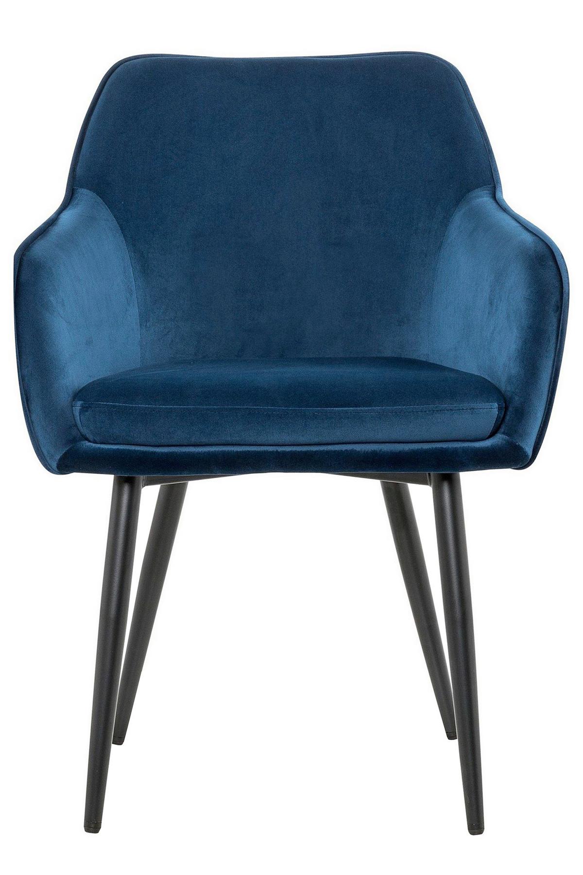 Armlehnstuhl Blau B: 61cm - Blau/Schwarz, MODERN, Textil/Metall (61/85/60cm) - Livetastic