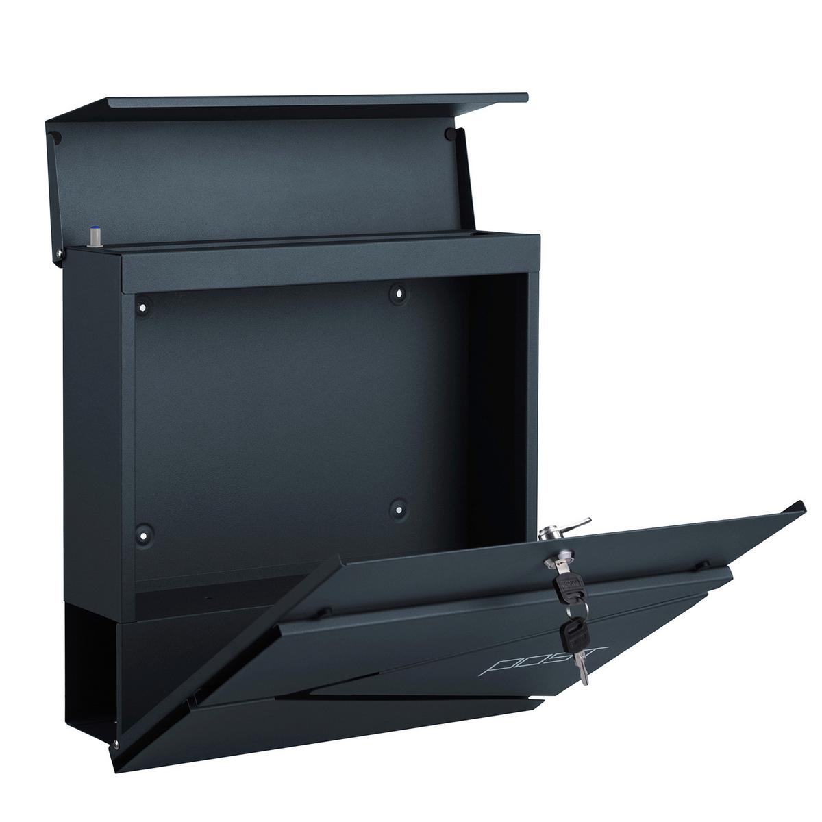 Briefkasten Grau B: 37 Cm - Grau, Basics, Metall (37/37/10,5cm)