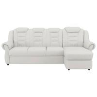 Ecksofa Boston Weiß Lederlook - Schwarz/Weiß, KONVENTIONELL, Textil (262/165cm) - Livetastic