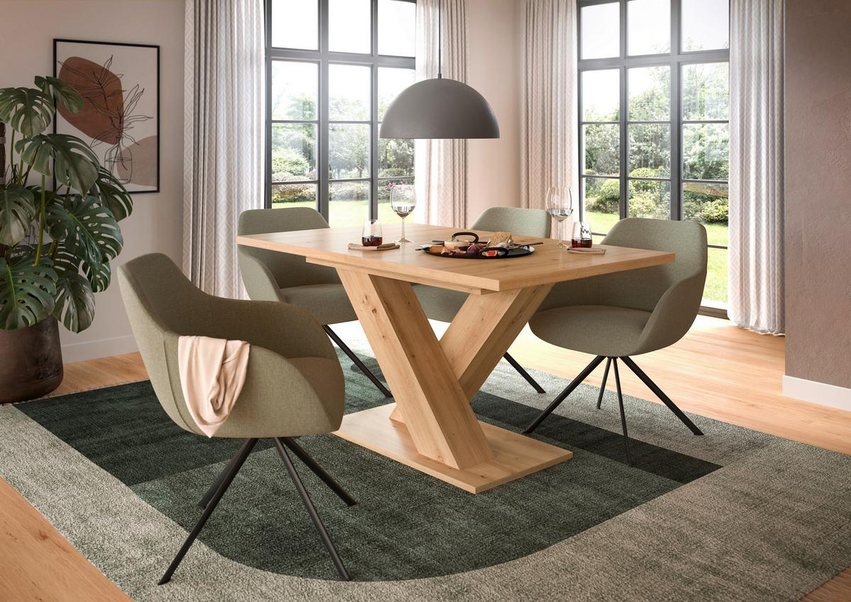 Ausziehtisch Marlon B:150-190 cm, Melamin Dekor Artisan - Eiche Artisan, KONVENTIONELL, Holzwerkstoff (150-190/76/90cm)