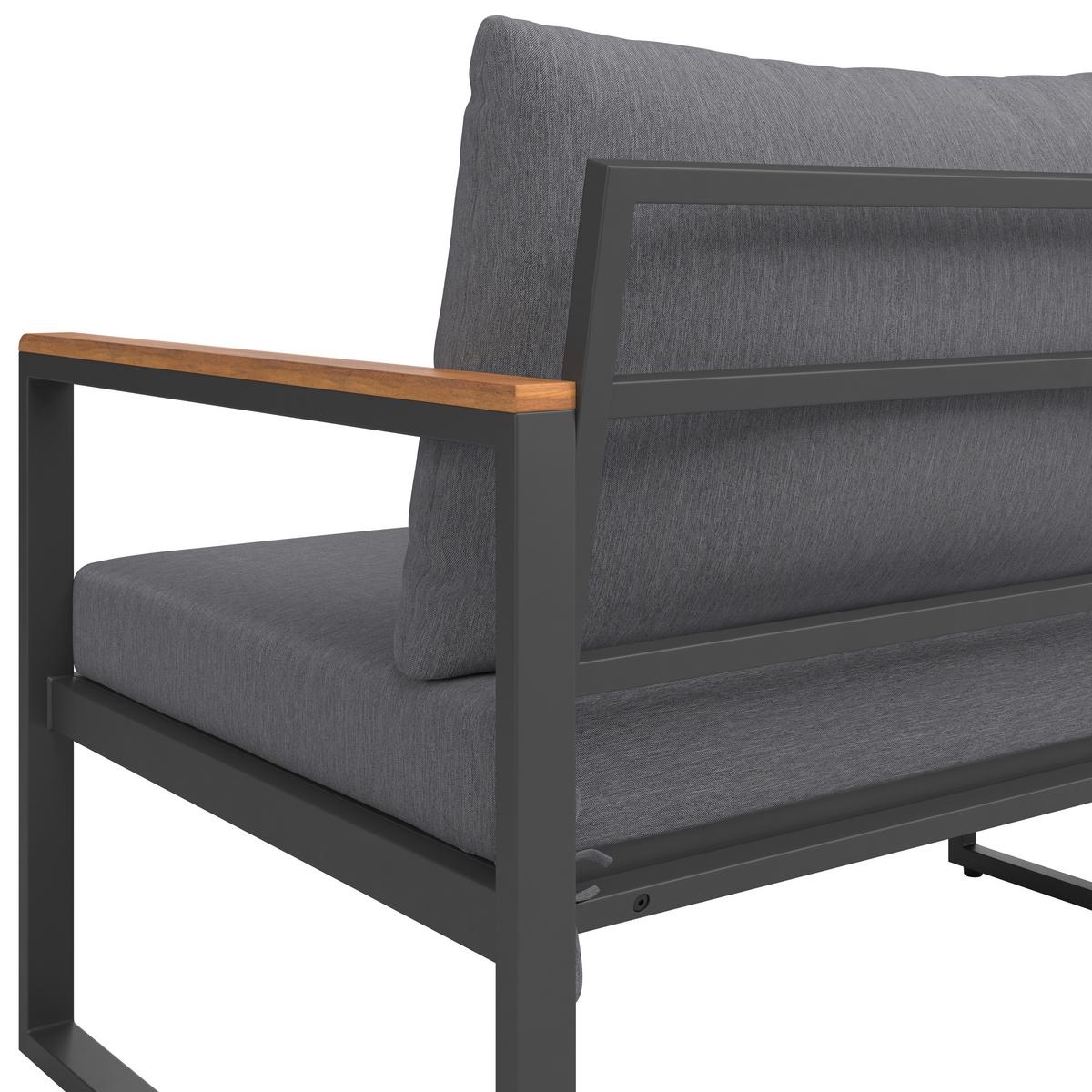 Loungegarnitur Acapulco - Weiß/Grau, MODERN, Holz/Textil (199/69/73cm) - Beldano