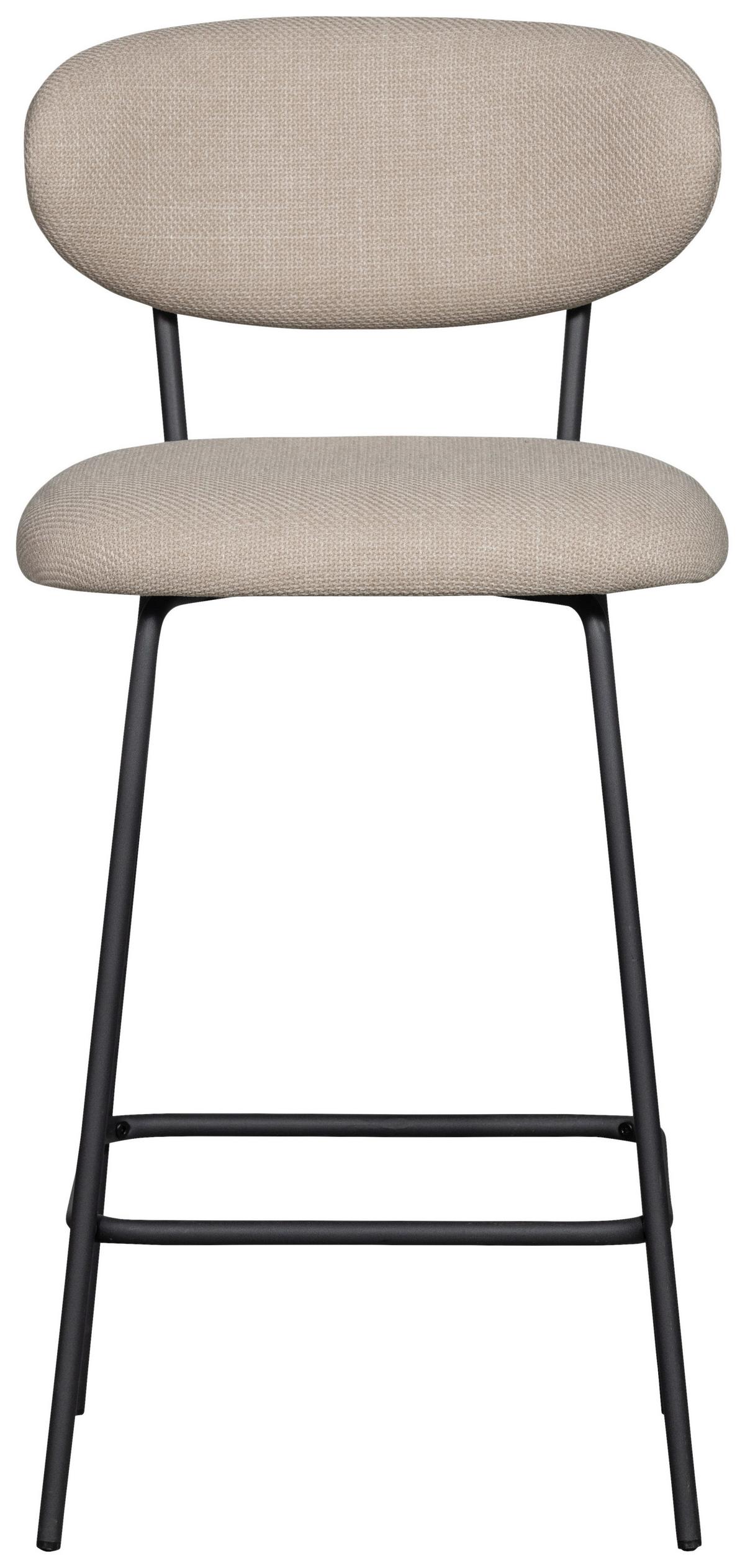 Barhocker-Set Klejd Naturfarben B: 46cm - Schwarz/Naturfarben, MODERN, Textil/Metall (46/93/52cm) - Livetastic