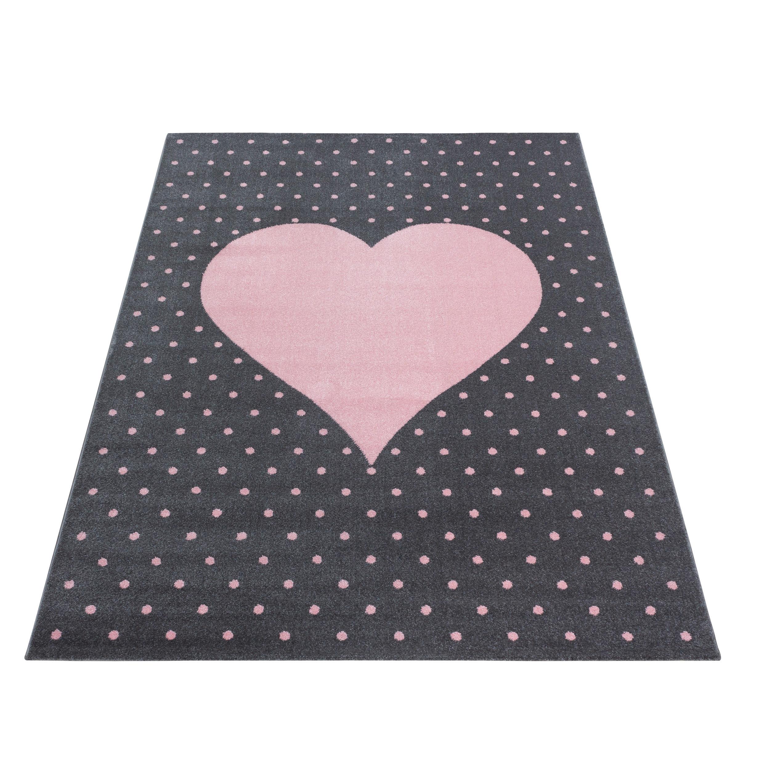 Dětský koberec SRDCE, 120x170cm - pink, Trend, textil (120/170cm) - Ben'n'jen