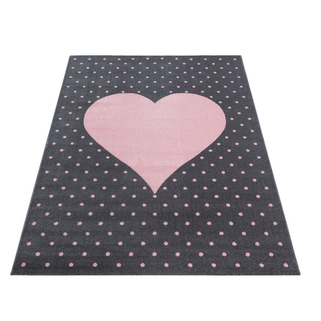Kinderteppich Herz Pink Bambi 80x150 cm