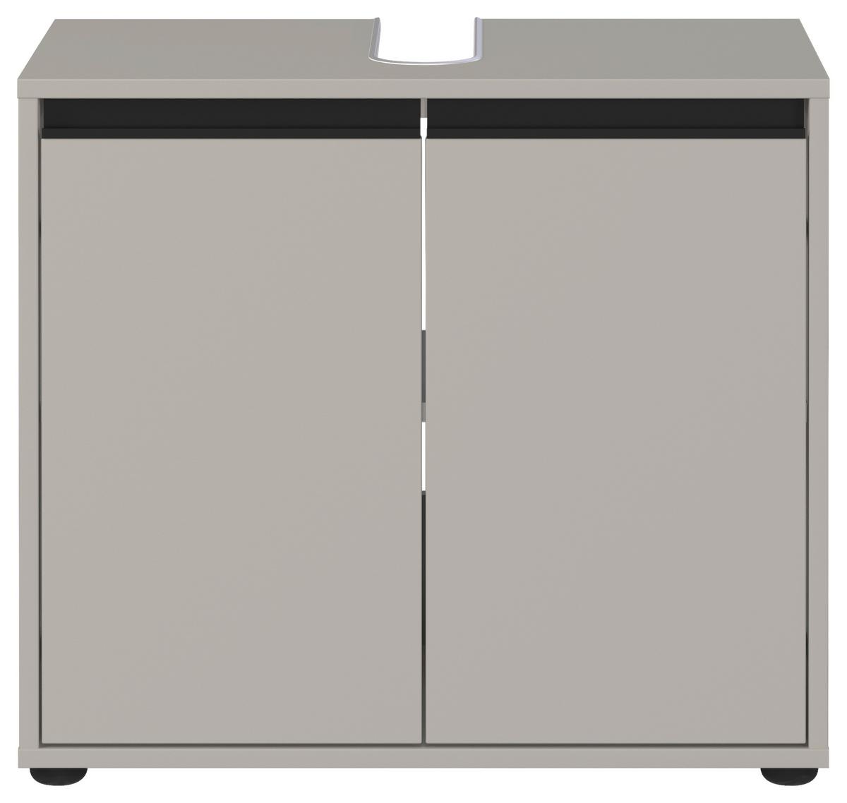 Waschbeckenunterschrank Gw-Lemont Steingrau - Schwarz/Grau, MODERN, Holzwerkstoff (63/55/34cm) - Germania