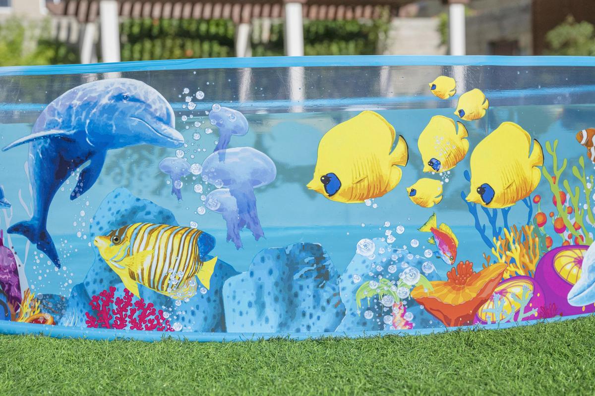 Planschbecken Fill 'N Fun™ Odysseey, DxH: ca. 183x38 cm - Transparent, Basics, Kunststoff (183/183/38cm) - Bestway