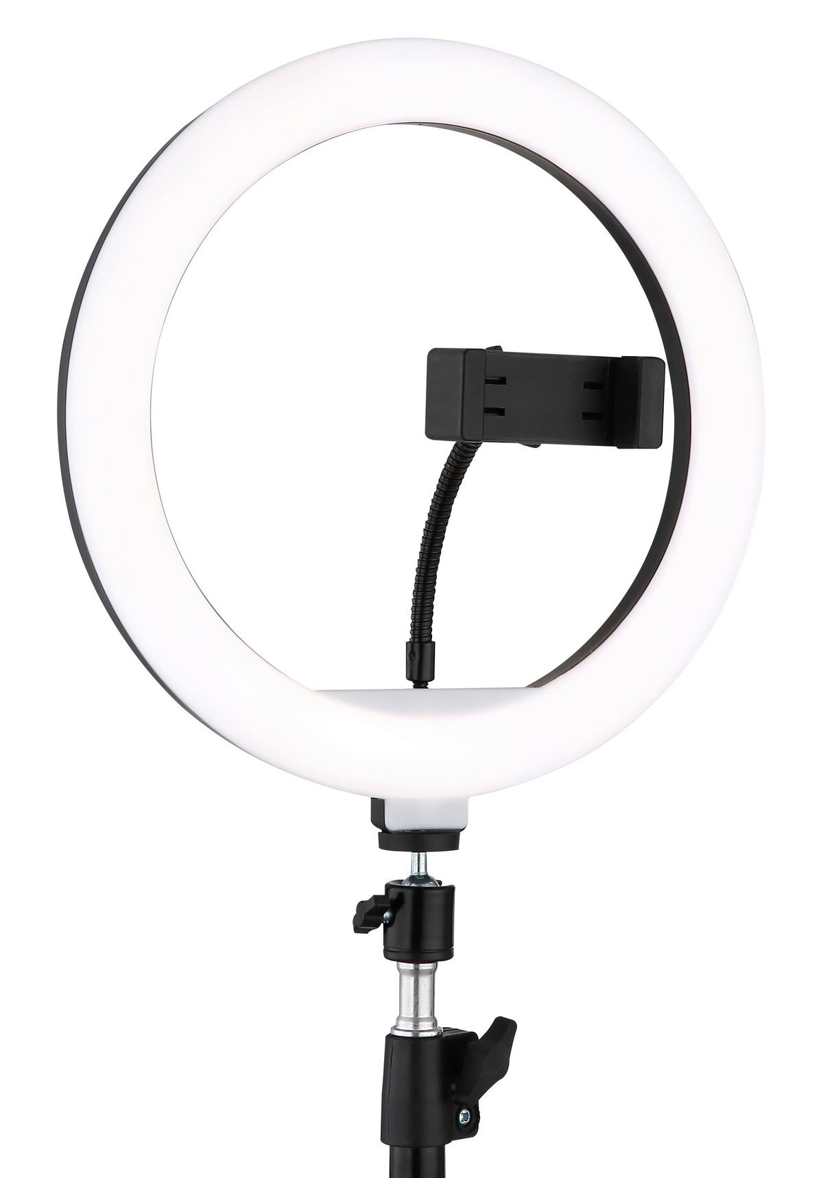 LED-STEHLEUCHTE Delgado - Opal/Schwarz, Design, Kunststoff/Metall (63/210cm) - Globo