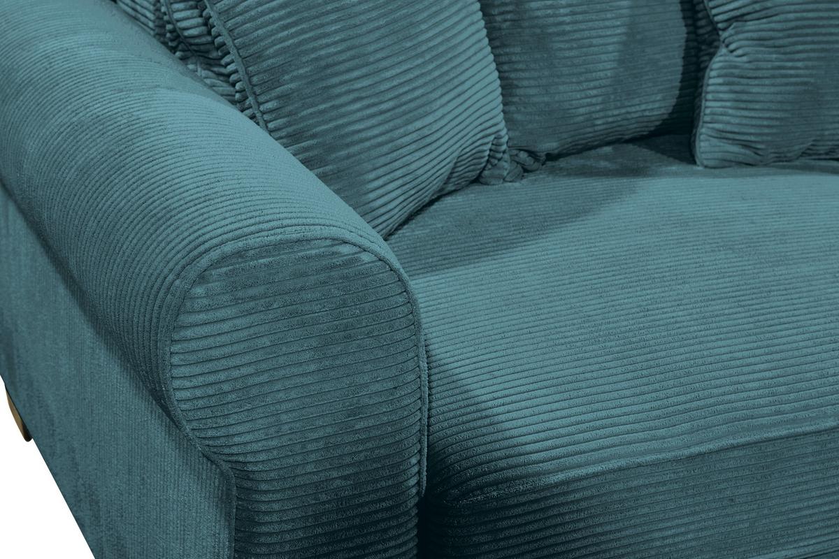 Ecksofa Maureen Azurblau S: 255x185 Cm - Azurblau/Schwarz, KONVENTIONELL, Textil (255/185cm) - MID.YOU