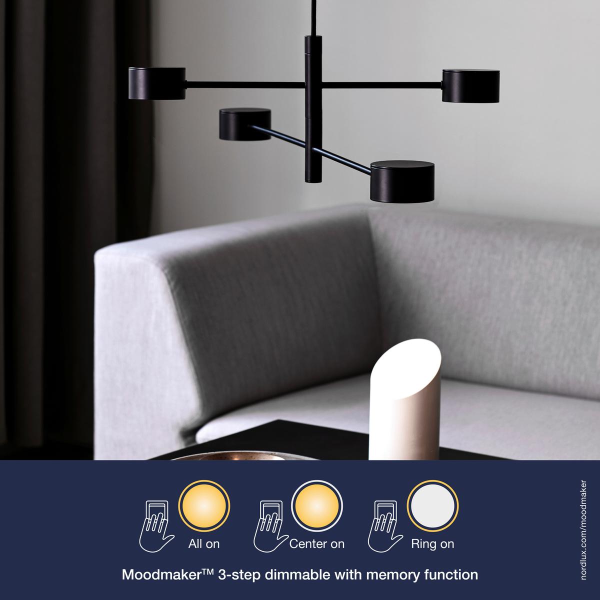 Led-hängeleuchte Clyde Schwarz B: 89,6 Cm - Schwarz, Design, Metall (89,6/8,5cm) - Nordlux