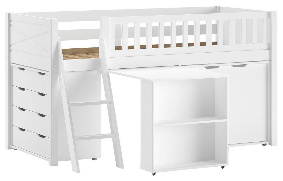 SPIELBETT Scott Weiß 90x200cm - Weiß, MODERN, Holz/Holzwerkstoff (90/200cm) - Vipack