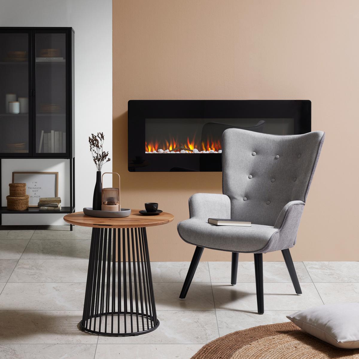 Relaxačné kreslo sivé CHESTER - čierna/svetlosivá, Modern, kov/drevo (66/94/74cm) - Mömax