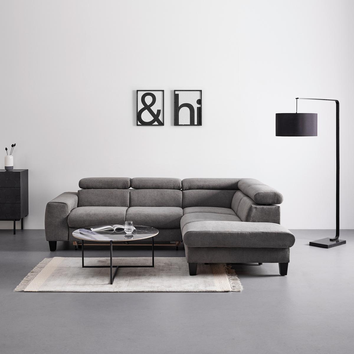 Sedací souprava Malibu tmavě šedá - tmavě šedá, Moderní, dřevo/textil (249/72/207cm) - Bessagi Home