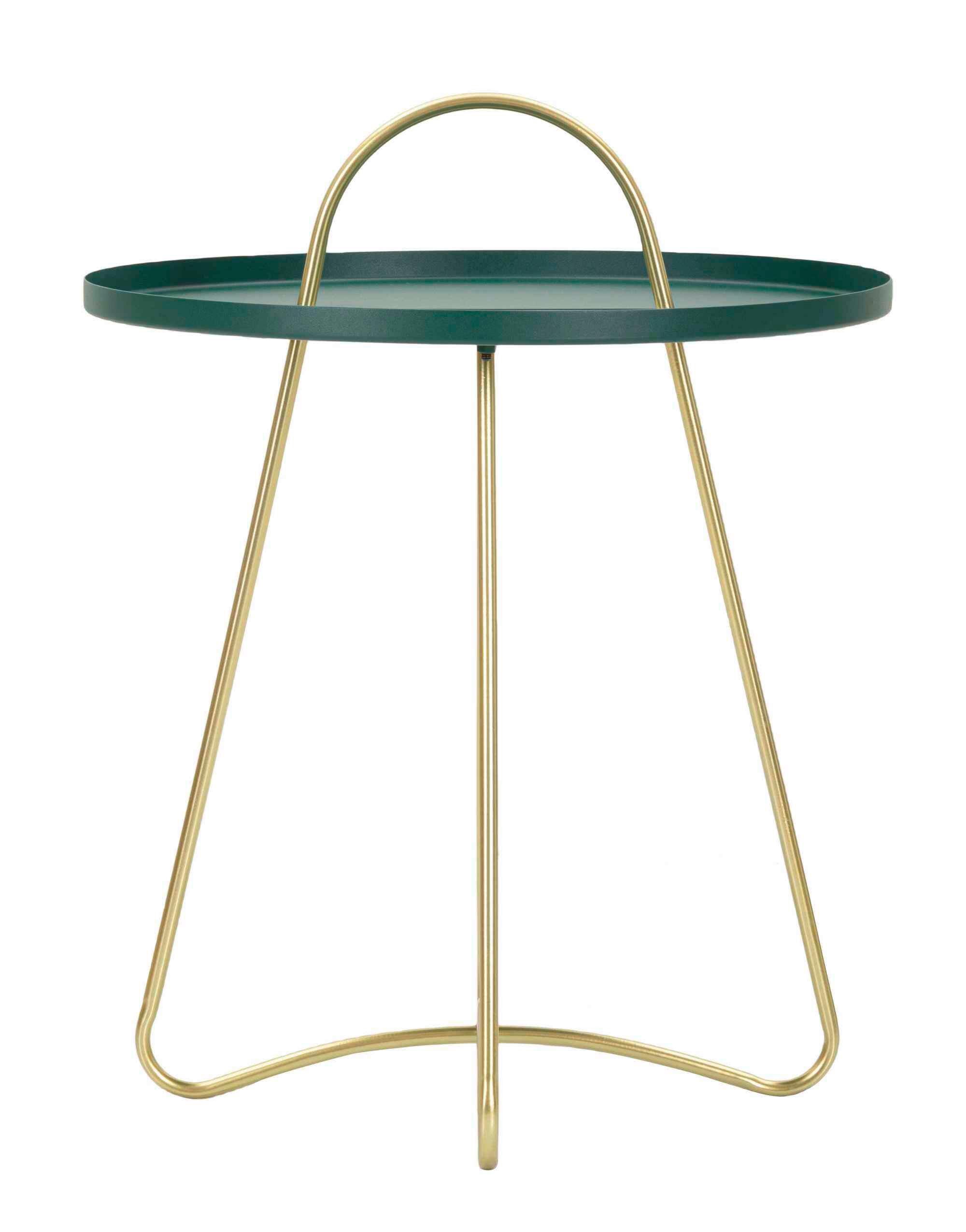 Couchtisch Grent Goldfarben, Grün B: 45cm - Goldfarben/Grün, Basics, Metall (45/59/45cm)