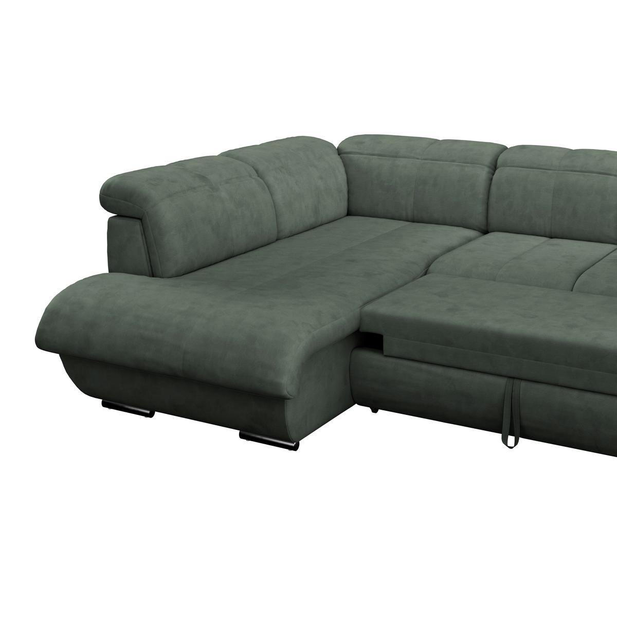 Sedací souprava MULTI tvar U, světle zelená - světle zelená/barvy chromu, Moderní, kov/textil (228/345/184cm) - Luca Bessoni