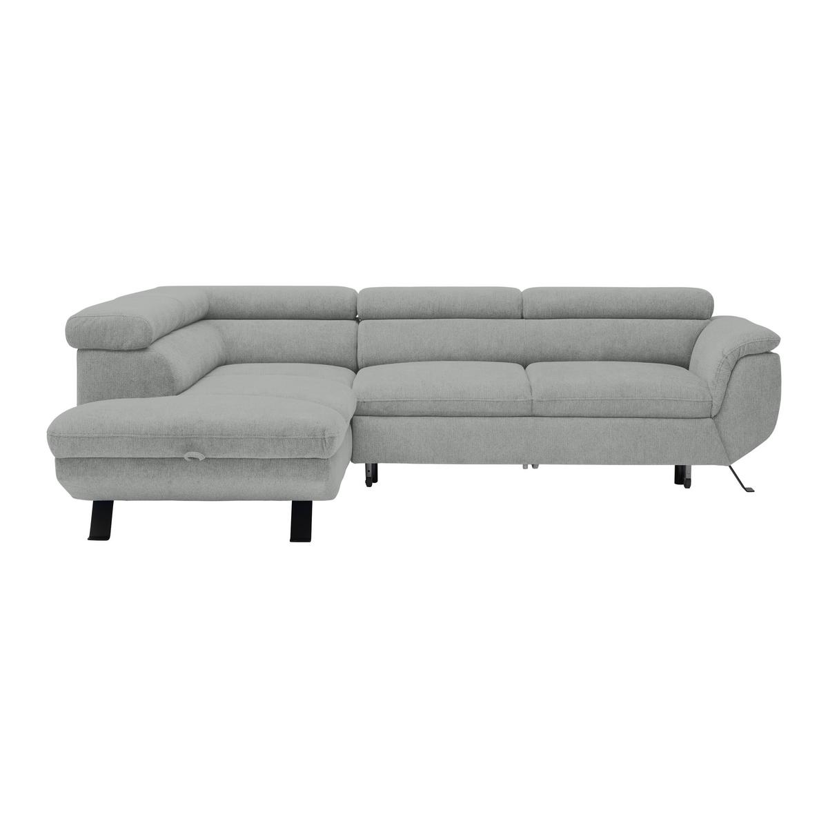 Rohová sedačka RAVEN, ľavá, svetlosivá - čierna/svetlosivá, Modern, kov/textil (198/257cm) - Mömax