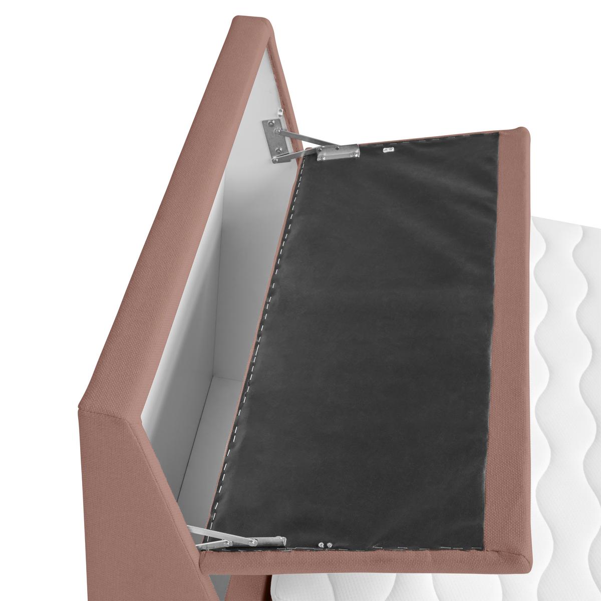 Boxspringbett Mit Bettkasten Nida 100x200 Cm Altrosa - Altrosa/Schwarz, MODERN, Holz/Textil (100/200cm) - MID.YOU