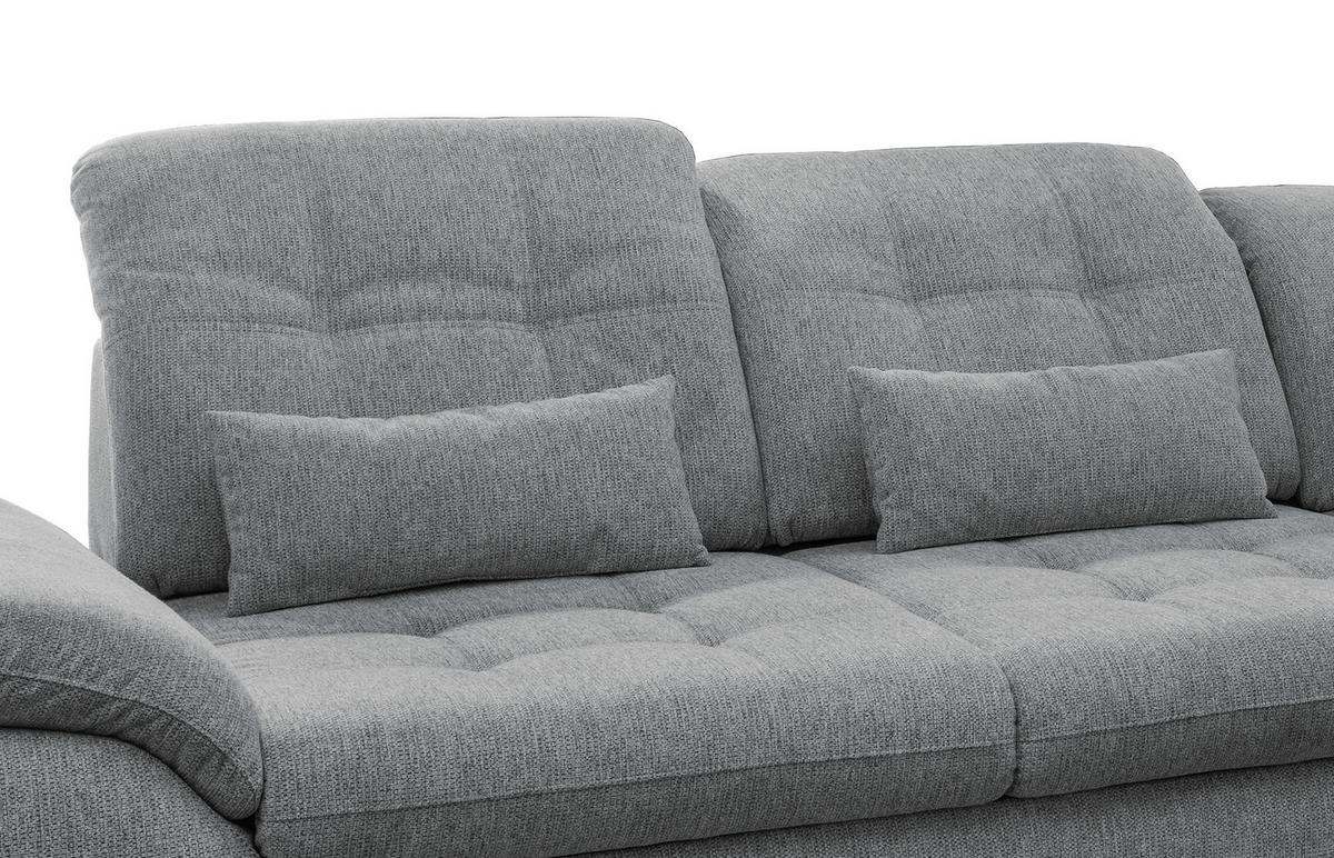Ecksofa mit Bettkasten Rigatti Silberfarben 314x184cm - Chromfarben/Anthrazit, MODERN, Textil (314/184cm) - Livetastic