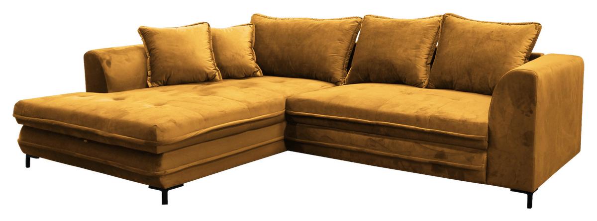 Eckschlafsofa Mit Schlaffunktion Bello Gelb - Gelb/Beige, Design, Textil (187/277cm) - Livetastic