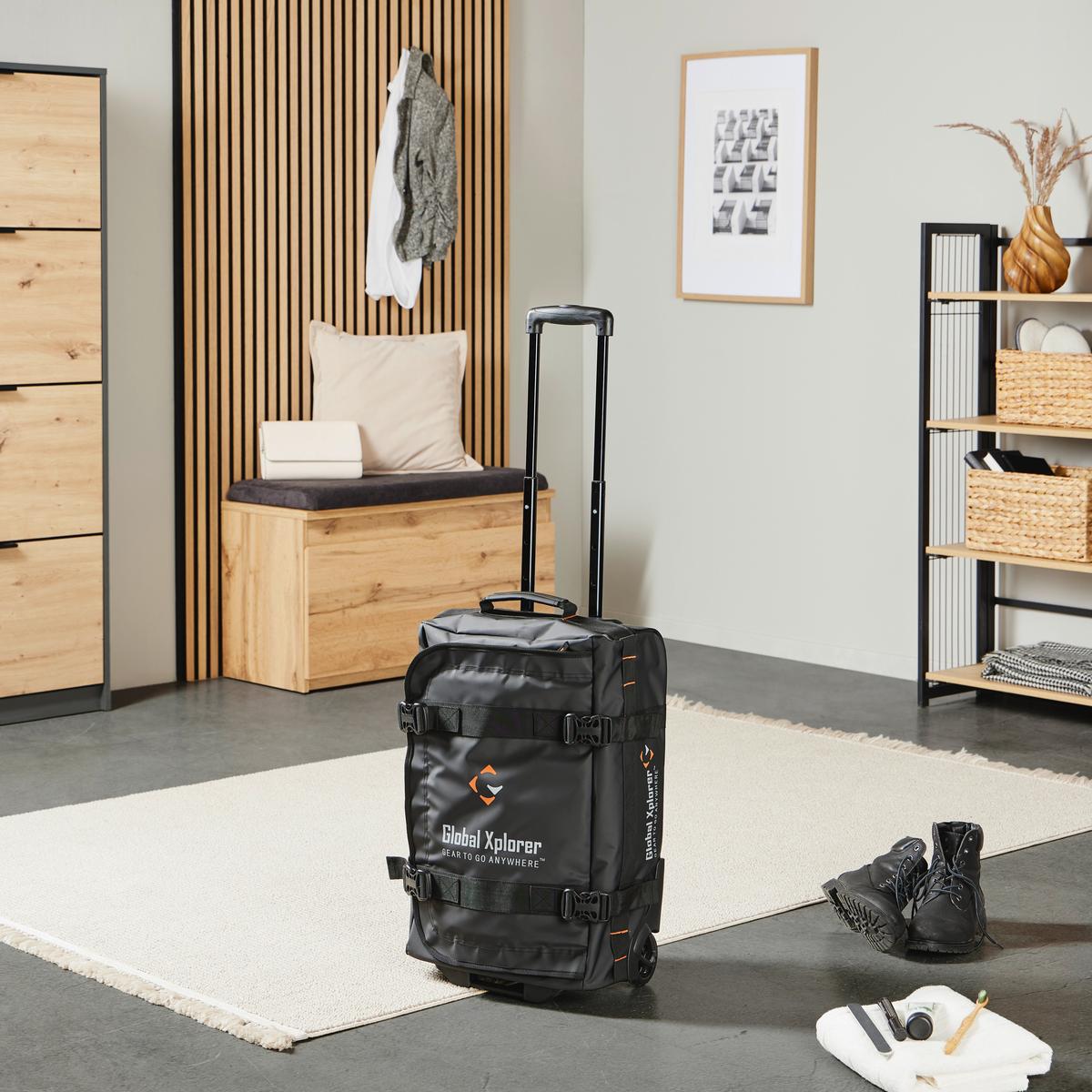 Reisekoffer Manchester 50l Aus Hochwertigem Tarp-Stoff - Schwarz, Basics, Kunststoff/Textil (38/55/23cm)