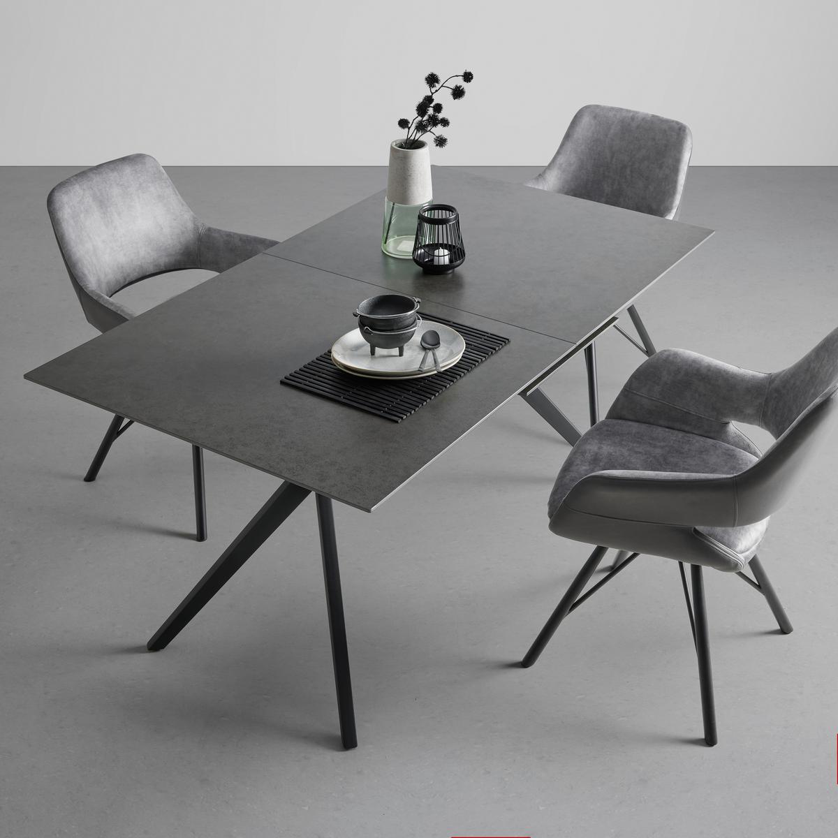 ŽIDLE S PODRUČKAMI ADRIANA - šedá/černá, Moderní, kov/dřevo (61/85/62,5cm) - Premium Living