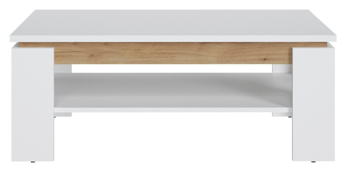 Dohányzóasztal Calabria - tölgyfa színű/fehér, Trend, faalapú anyag (110/43/67cm)