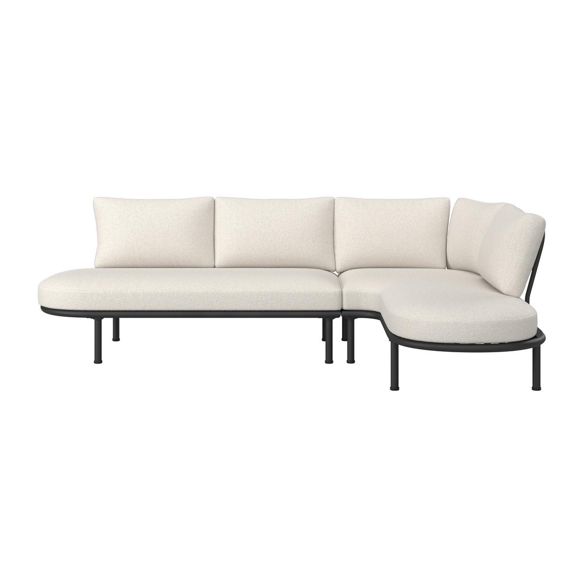 TERASOVÁ SEDACIA SÚPRAVA CHARLOTTA - čierna/krémová, Modern, kov/textil (242,5/78/75,5cm) - Bessagi Garden