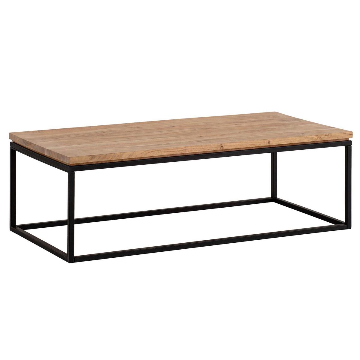 Konferenčný stolík akácia - čierna/farba akácie, Design, kov/drevo (120/60/40cm) - Livetastic