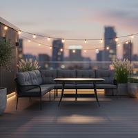 Loungegarnitur 2-Tlg Berlin Metall/Glas/Dekor mit Kissen - Schwarz, KONVENTIONELL, Metall (173/196cm) - Gardenson