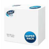 Serviette Soled Prägeservietten - Weiß, Basics, Papier (15/15/7cm)