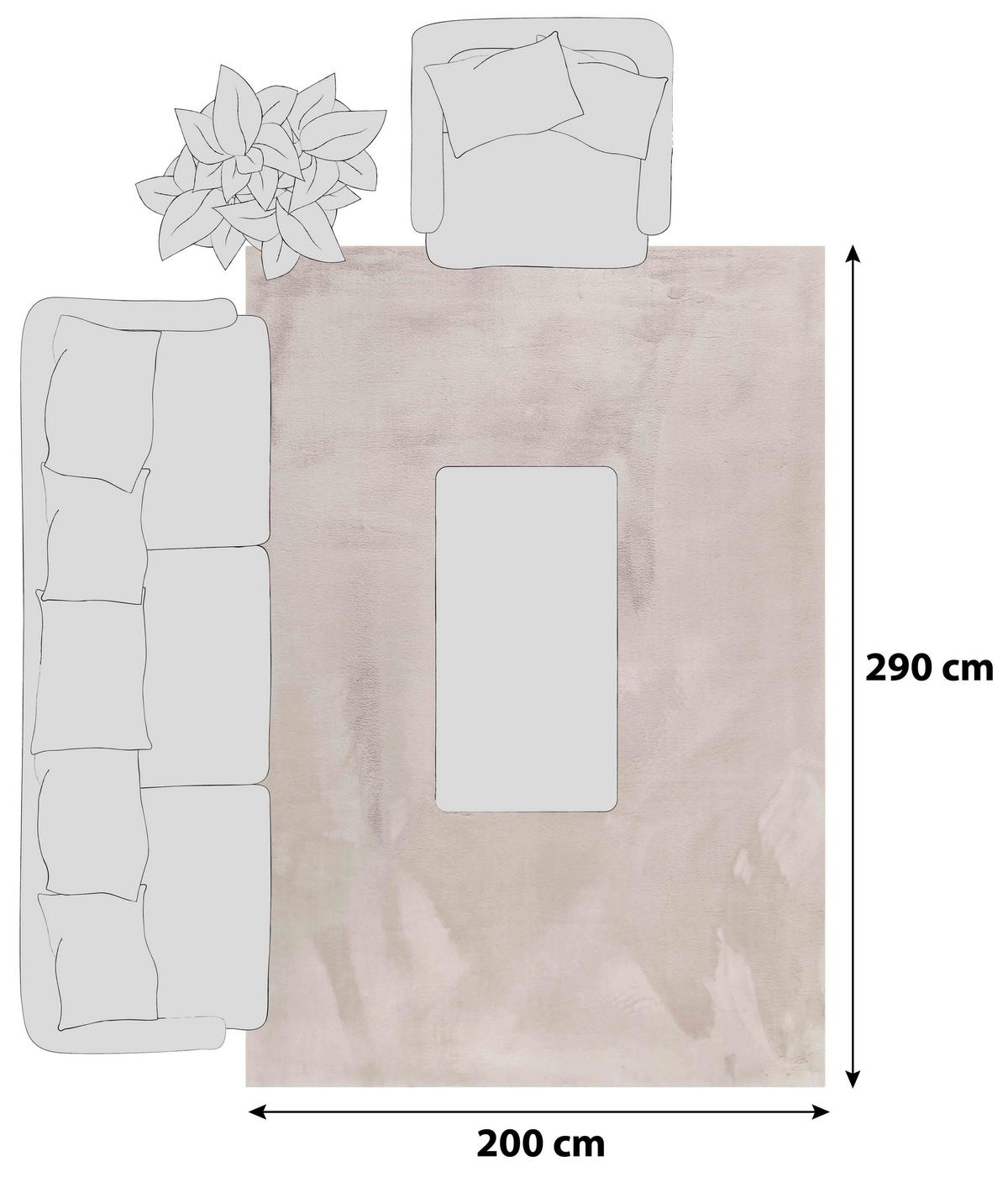 Hochflorteppich Alice Hellgrau 200x290 cm - Greige, KONVENTIONELL, Textil (200/290cm) - Esprit