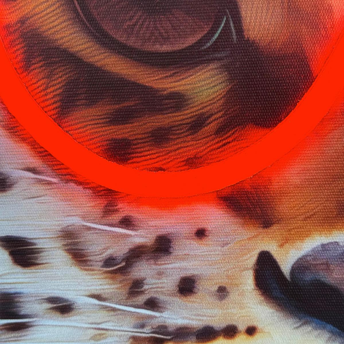 LED-Bild Neon Panther - Schwarz/Orange, Basics, Holzwerkstoff/Kunststoff (50/70/3,5cm)