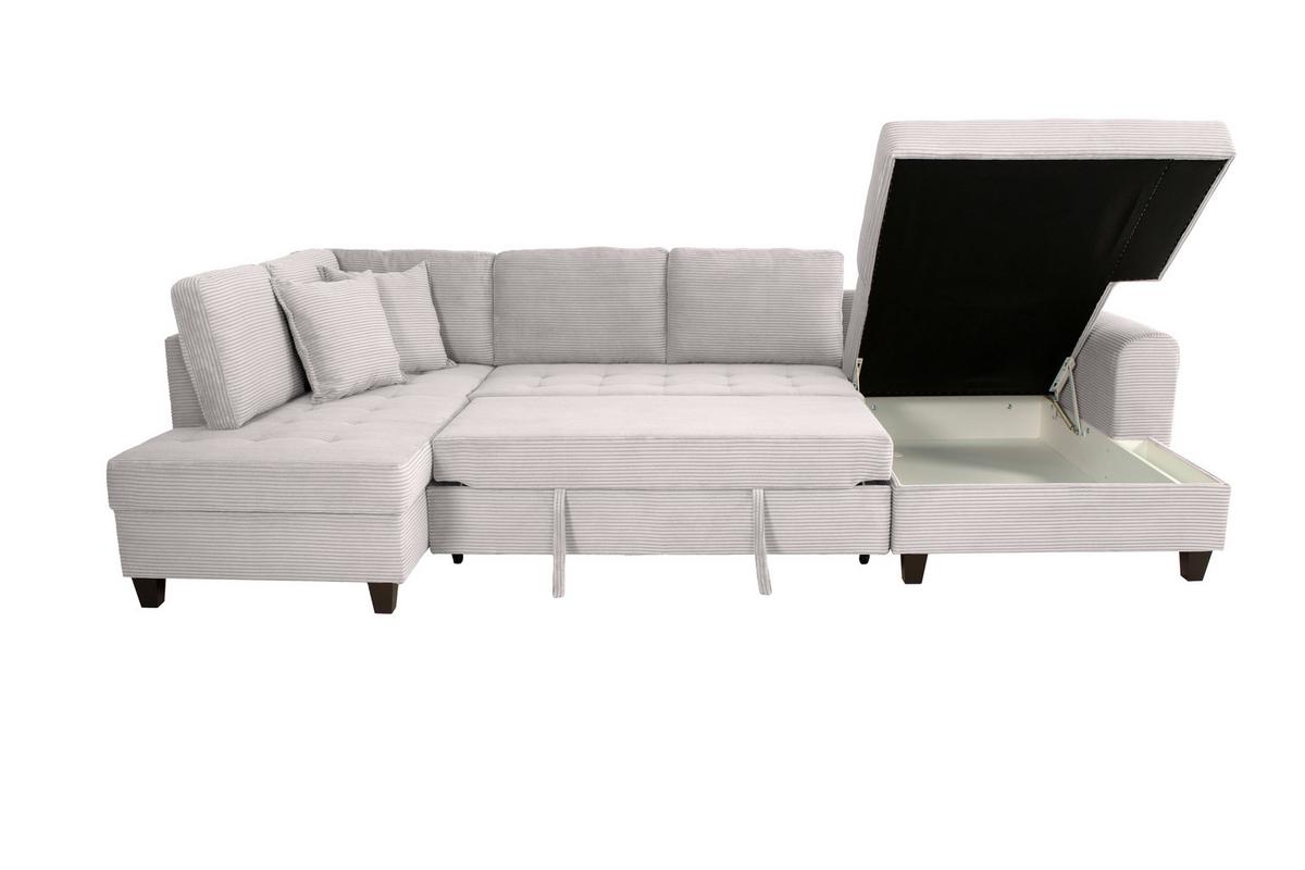 Wohnlandschaft Moritz Beigebraunu-Form:178x324x155cm - Beigebraun, Trend, Textil (178/324/155cm)