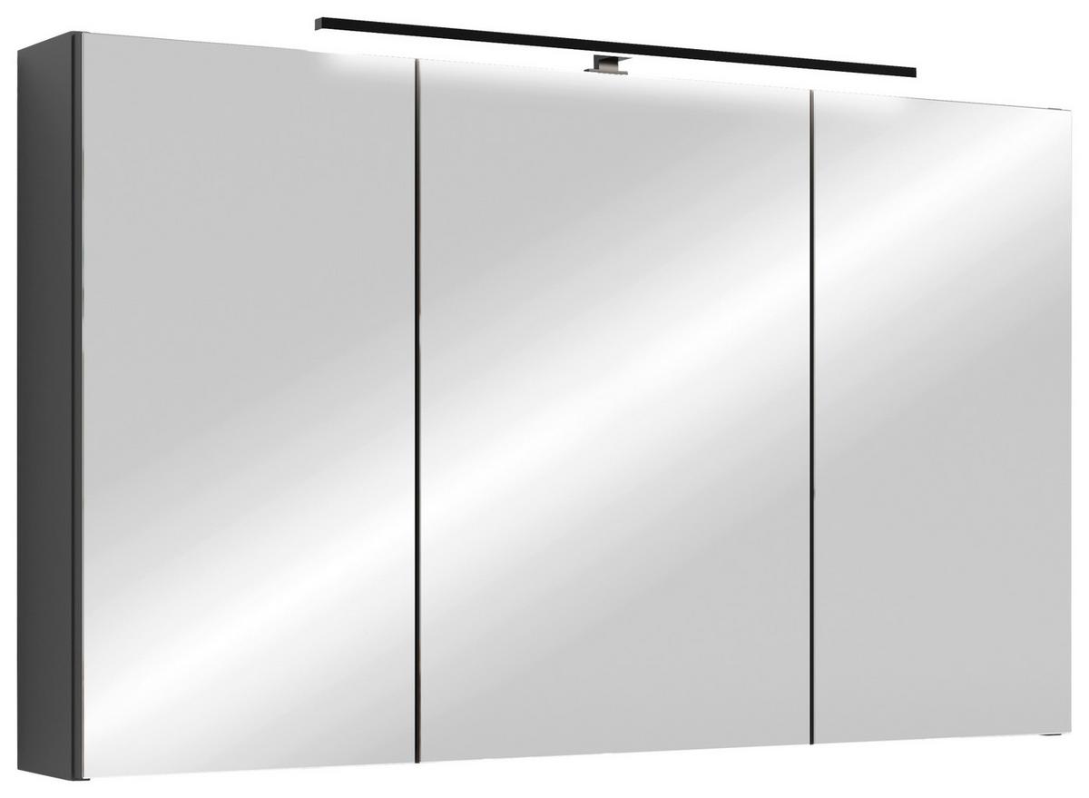 Spiegelschrank Spree Anthrazit B: 100 cm - Anthrazit, MODERN, Glas/Holzwerkstoff (100/60/20cm) - MID.YOU