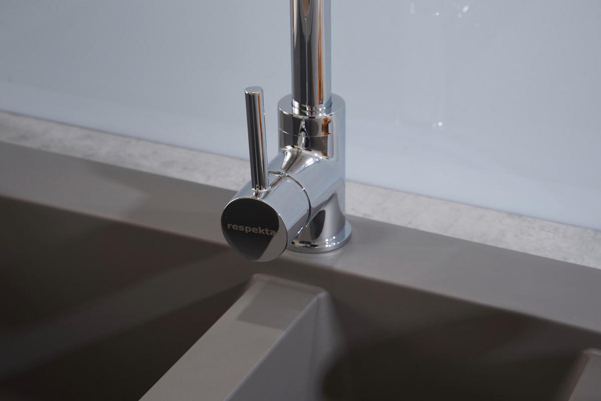 Spüle Respekta Denver Kunststein Bxt: 100x50 Cm - Grau, Trend, Glas/Kunststoff (100/20/50cm) - Respekta