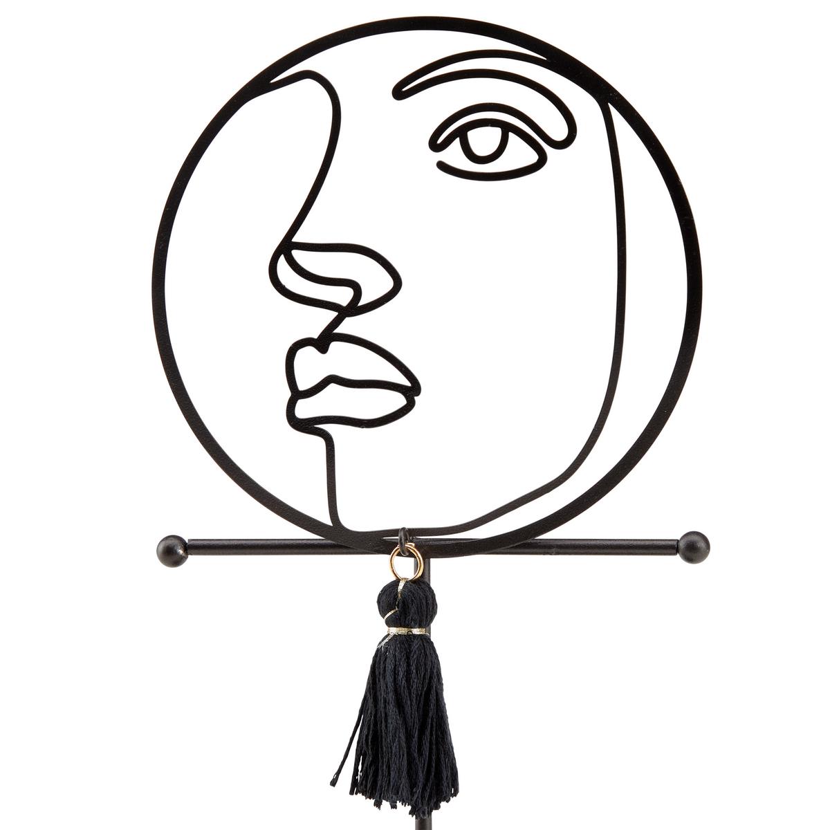 Schmuckhalter Stig Schwarz Stig - Schwarz, MODERN, Textil/Metall (13,5/19cm) - Luca Bessoni