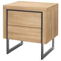 NOČNÍ STOLEK K POSTELI COOPER - černá/barvy dubu, Moderní, kov/dřevo (50/55/40cm)
