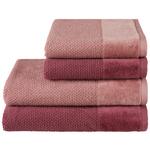 Handtuch Set Chiara 4-tlg. Baumwolle 450 G/m2 - Beere/Altrosa, MODERN, Textil - Luca Bessoni