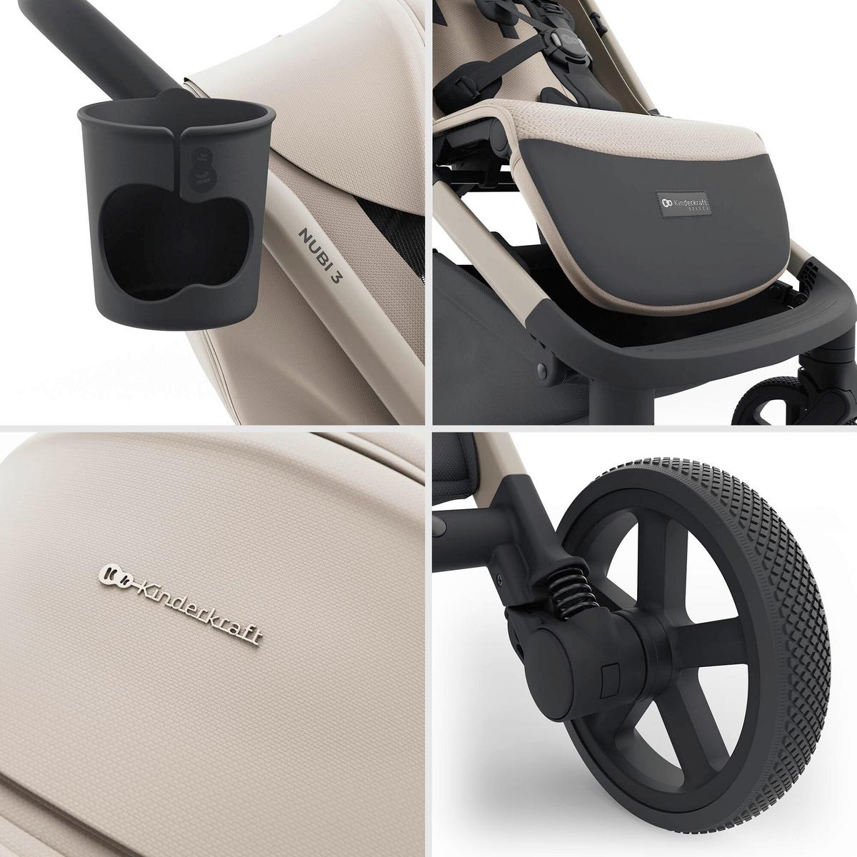 Kinderwagen Beige/Anthrazit - Multicolor, Basics, Kunststoff/Textil (68,5/53/106,5cm) - Kinderkraft