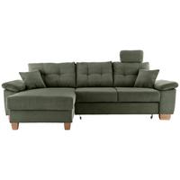 Ecksofa Brizzini Dunkelgrün S: 176x270 Cm - Dunkelgrün/Naturfarben, MODERN, Textil (176/270cm) - Livetastic