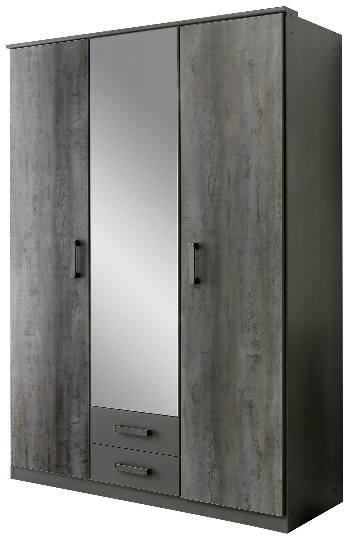 ŠATNÍ SKŘÍŇ S OTOČNÝMI DVEŘMI STEEL - barvy grafitu, Konvenční, kompozitní dřevo/plast (135/199/58cm)
